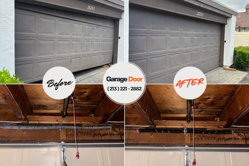 Before and after: garage door opener repair Fifth Street, TX
